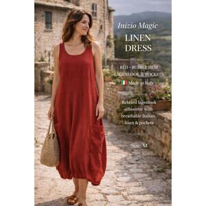 Inizio | Dresses | Inizio Italian Linen Sleeveless Tiered Flutter Dress |  Poshmark